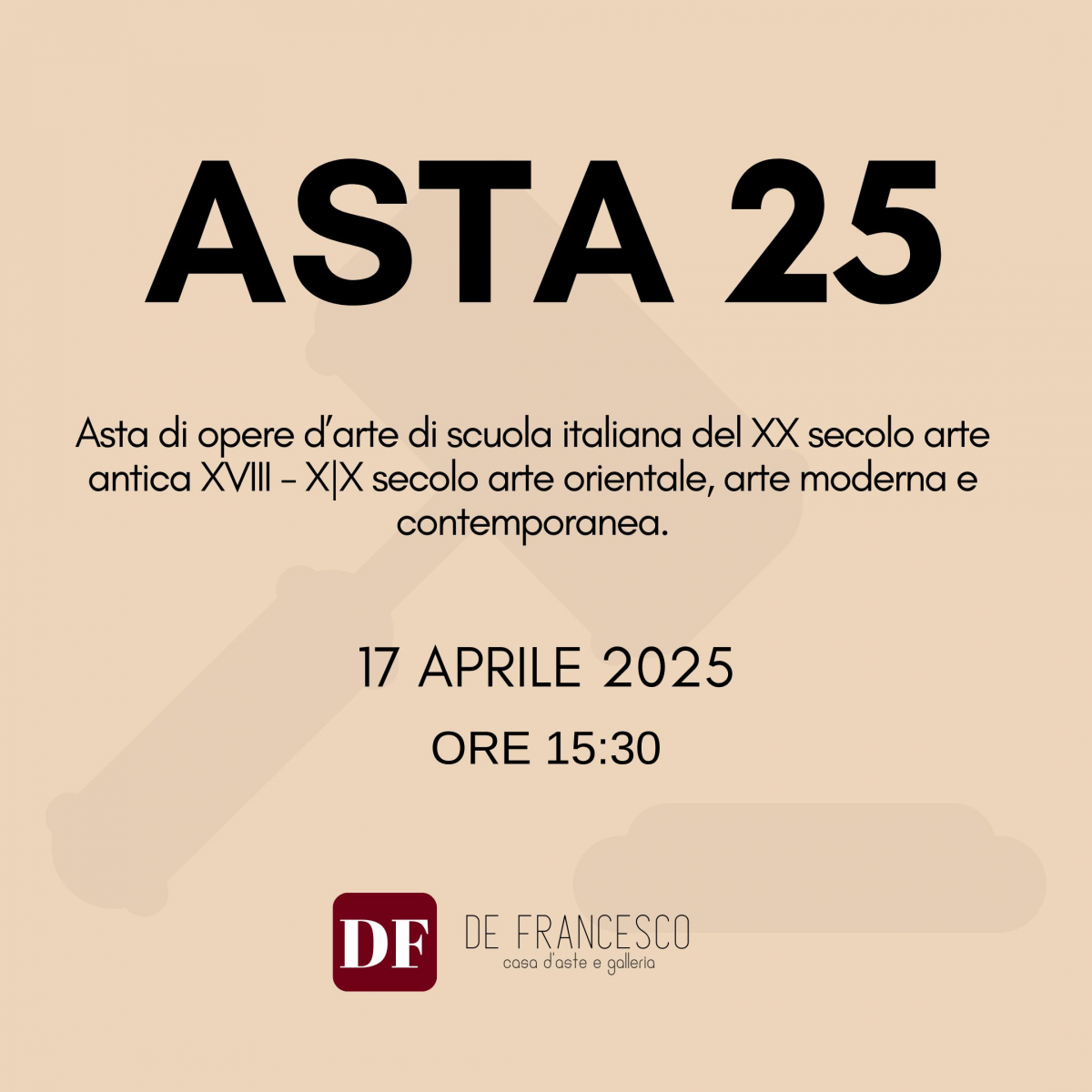 ASTA 25 - Asta di opere d’arte di scuola italiana del XX secolo arte antica XVIII - X|X