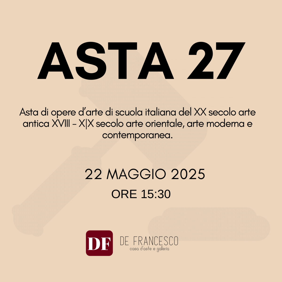 ASTA 27 - Asta di opere d’arte di scuola italiana del XX secolo arte antica XVIII - X|X