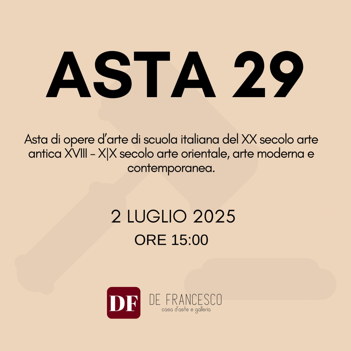 ASTA 29 - Asta di opere d’arte di scuola italiana del XX secolo arte antica XVIII - X|X