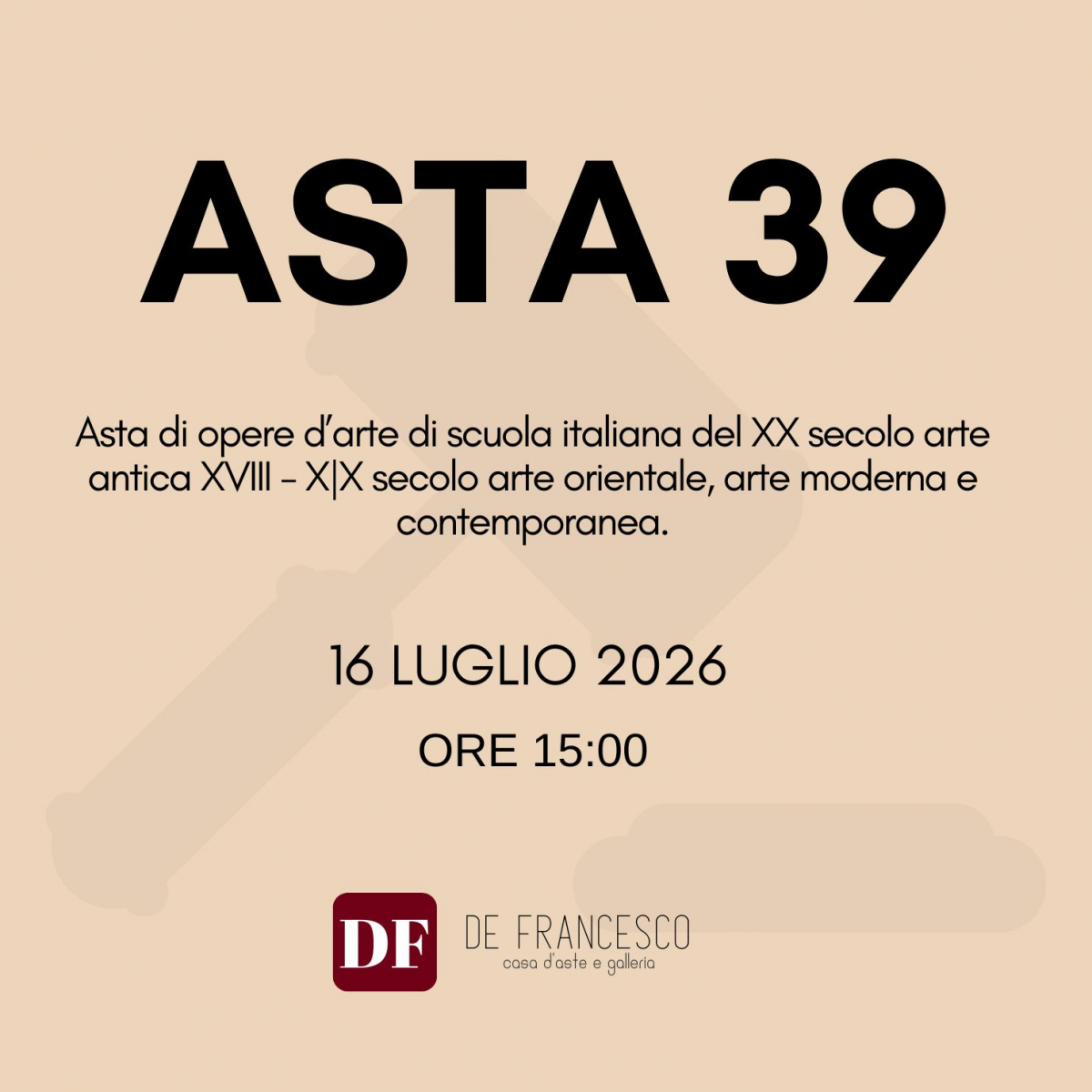 Asta 39 - Dipinti e opere d'arte (XVII - XX SECOLO)